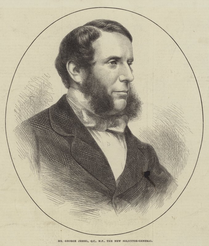 Pan George Jessel, QC, MP, Nowy Radca Generalny (Grawerowanie) autorstwa English School