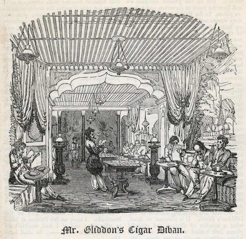 Mr Gliddons Cigar Divan, King Street, Covent Garden autorstwa English School