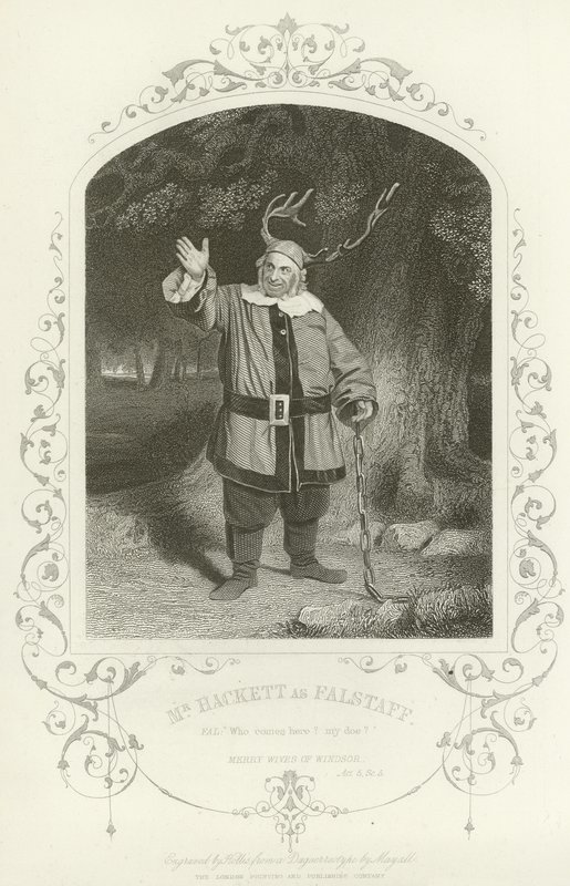 Pan Hackett jako Falstaff, Wesołe żony Windsoru, akt V, scena v autorstwa English School