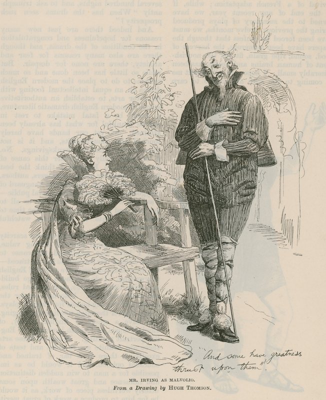 Pan Henry Irving, aktor, jako Malvolio autorstwa English School