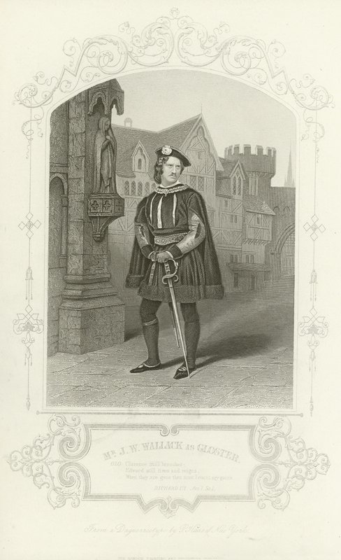 Pan JW Wallack jako Gloster, Richard III, Akt I, Scena I autorstwa English School