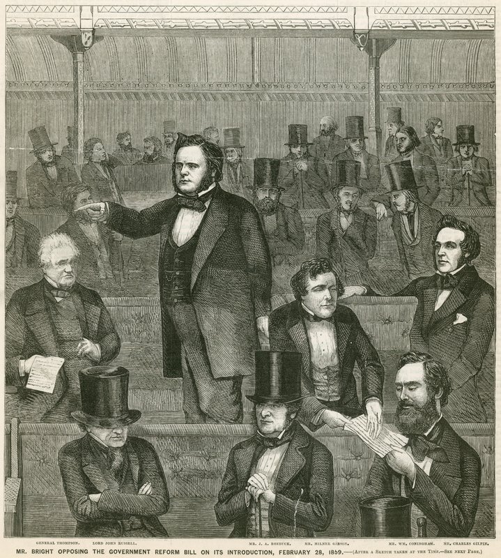 Pan John Bright sprzeciwia się rządowej ustawie o reformie po jej wprowadzeniu, 28 lutego 1859 r autorstwa English School