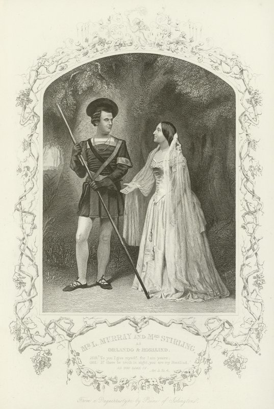 Pan L Murray i pani Stirling jako Orlando i Rosalind, Jak wam się podoba, akt V, scena iv autorstwa English School