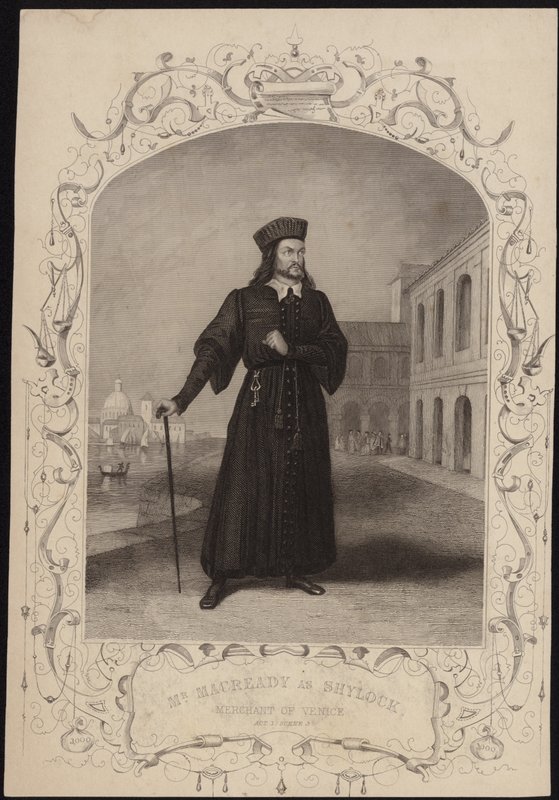Pan Macready jako Shylock autorstwa English School