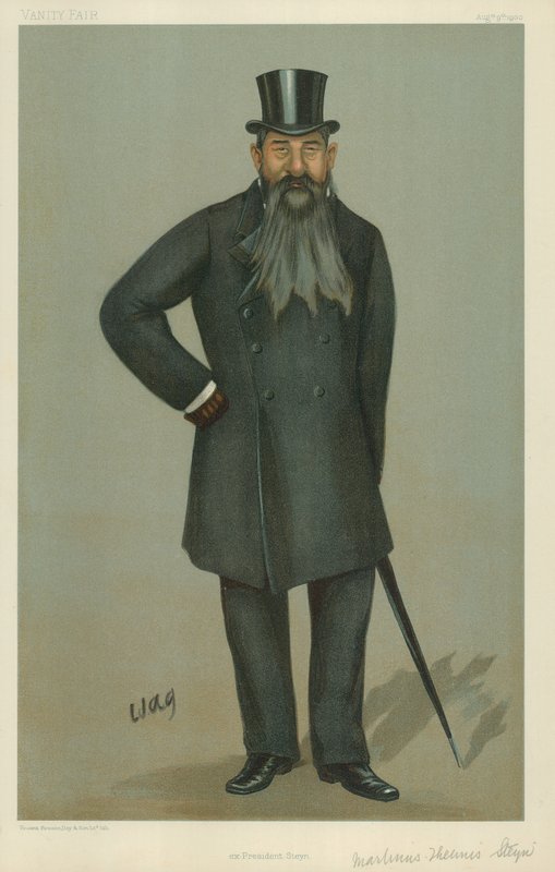 Pan Martinus Theunis Steyn, były prezydent Steyn, 9 sierpnia 1900, komiks Vanity Fair autorstwa English School