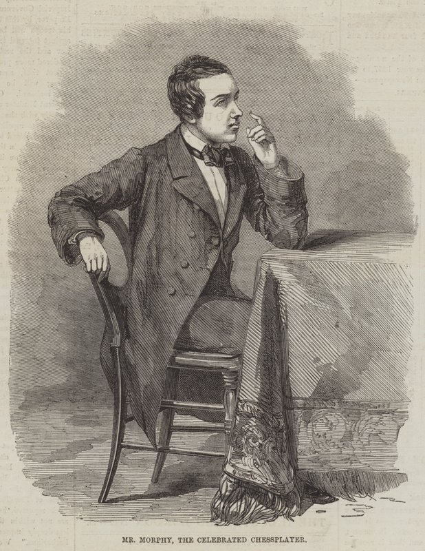 Pan Morphy, sławny szachista (grawerunek) autorstwa English School