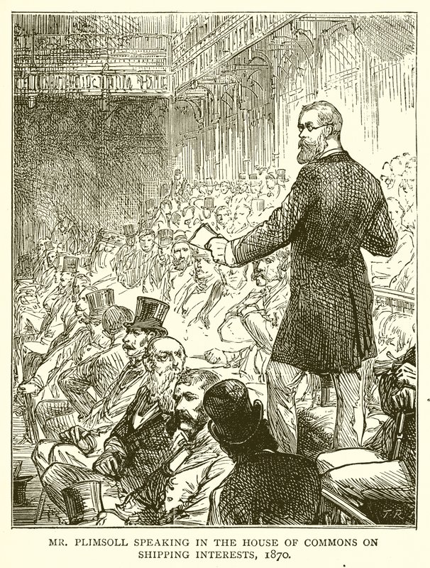 Pan Plimsoll przemawiający w Izbie Gmin o interesach żeglugowych, 1870 r autorstwa English School