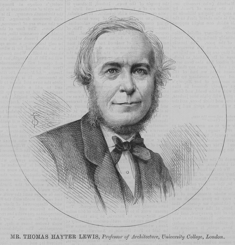 Pan Thomas Hayter Lewis, profesor architektury, University College, Londyn (grafika) autorstwa English School