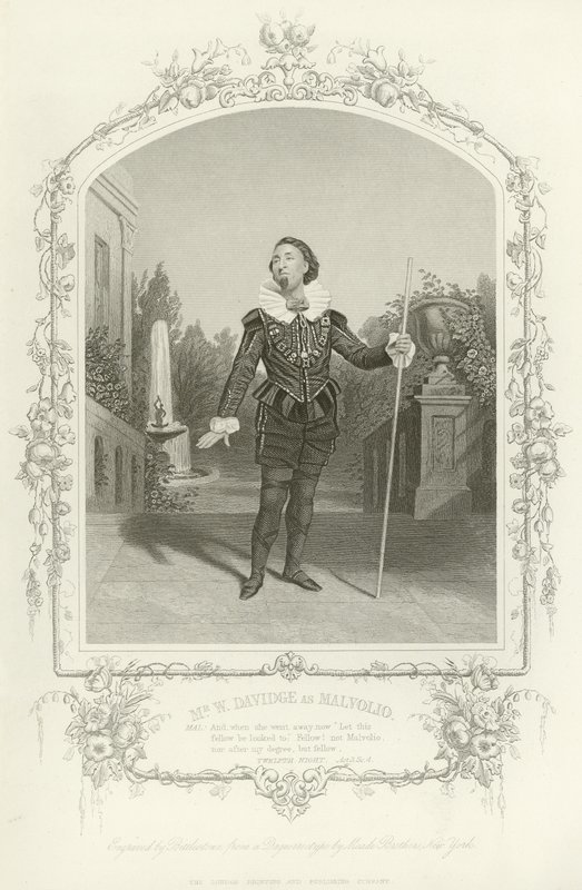 Pan W Davidge jako Malvolio, Noc Trzech Króli, akt III, scena iv autorstwa English School