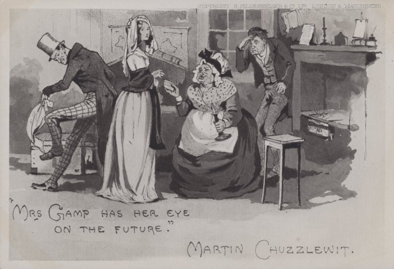 Pani Gamp, Martin Chuzzlewit (zdjęcie czarno-białe) autorstwa English School