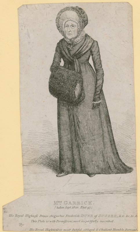 Pani Garrick (Eva Marie Veigel), zrobione we wrześniu 1820 r. autorstwa English School