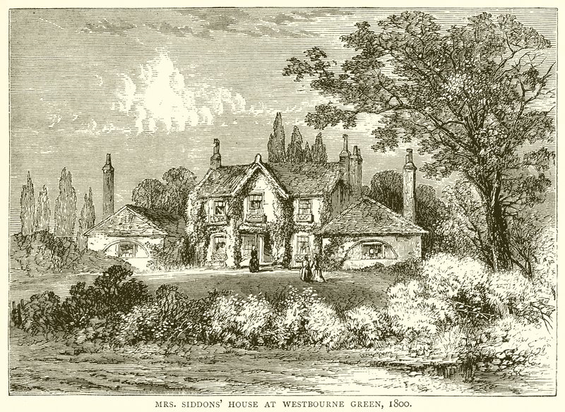 Dom pani Siddons w Westbourne Green, 1800 autorstwa English School