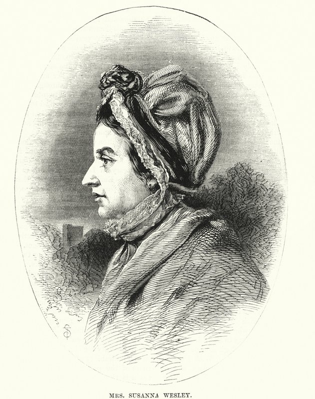 Pani Susanna Wesley (Grawerowanie) autorstwa English School