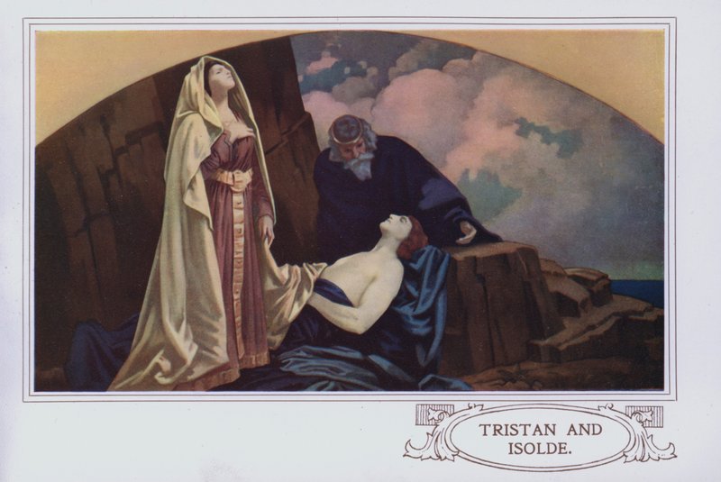 Murale w restauracji Peter Robinson: Tristan i Izolda (kolor lito) autorstwa English School