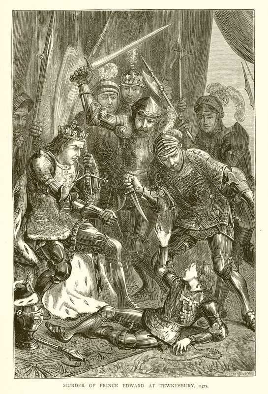 Morderstwo księcia Edwarda w Tewkesbury, 1471 autorstwa English School
