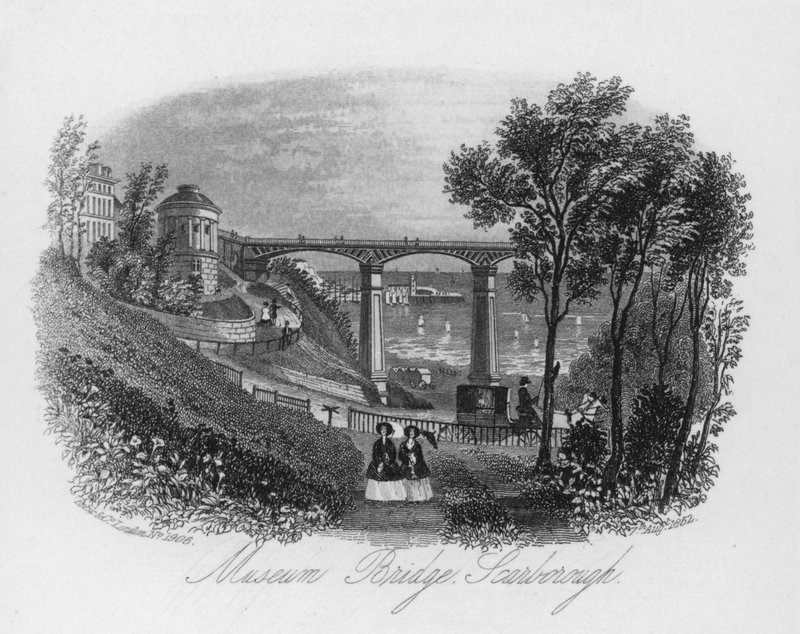 Museum Bridge, Scarborough (grawerowanie) autorstwa English School