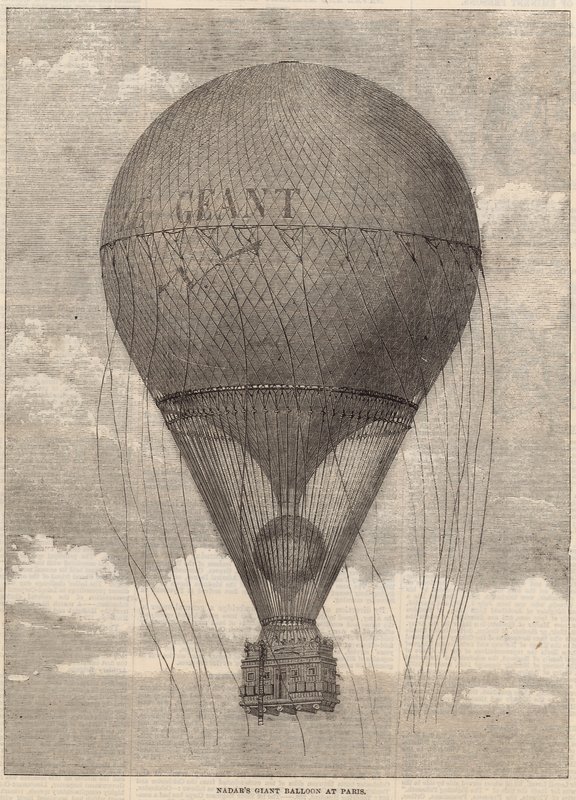 Gigantyczny balon Nadars w Paryżu autorstwa English School