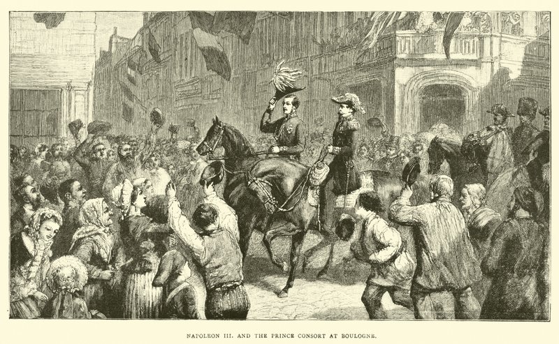Napoleon III i książę małżonek w Boulogne autorstwa English School