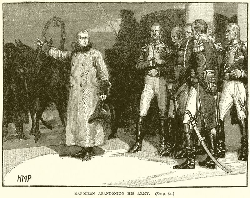Napoleon porzuca swoją armię autorstwa English School