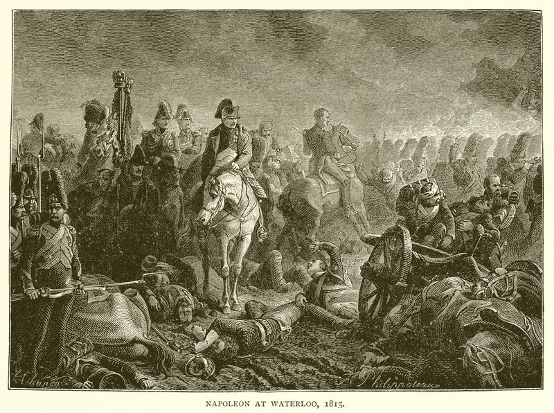 Napoleon pod Waterloo, 1815 autorstwa English School