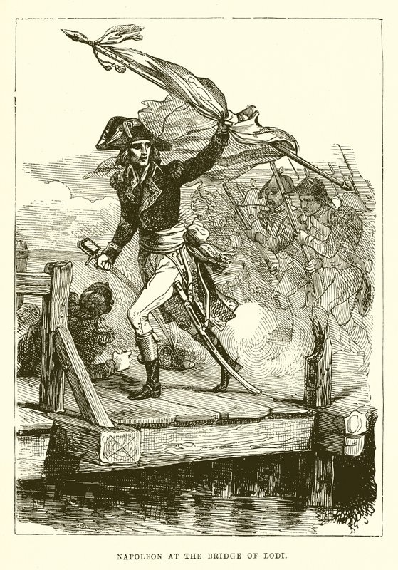 Napoleon na moście Lodi autorstwa English School