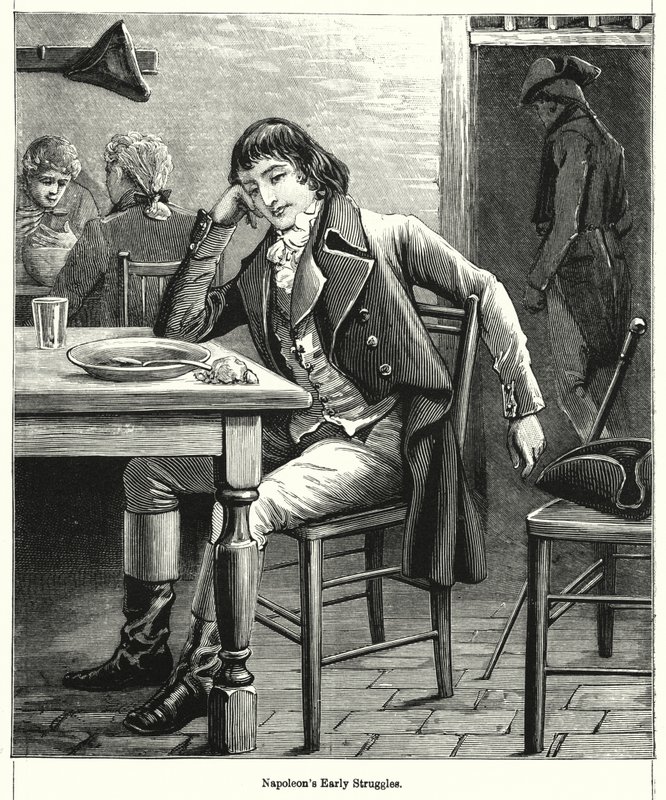 Wczesne zmagania Napoleona (rycina) autorstwa English School