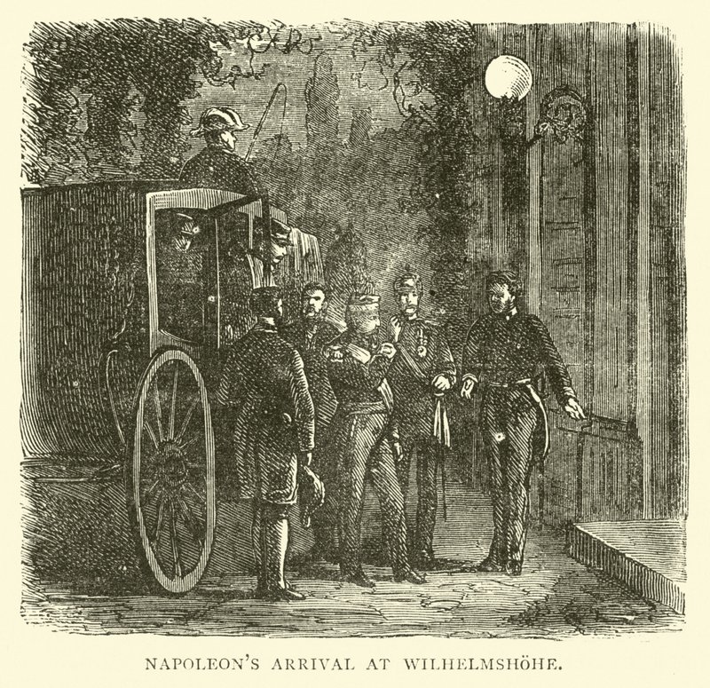 Przybycie Napoleona do Wilhelmshohe, wrzesień 1870 autorstwa English School