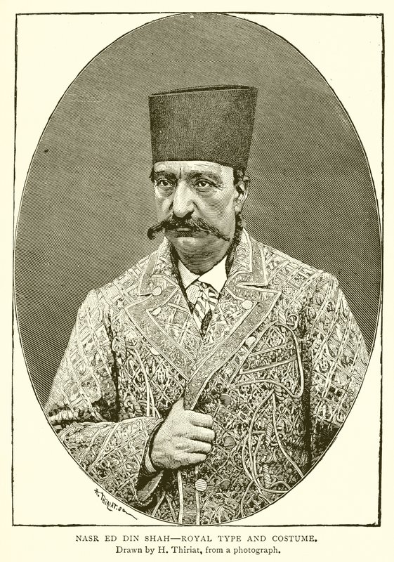 Nasr ed din Shah — królewski typ i kostium autorstwa English School