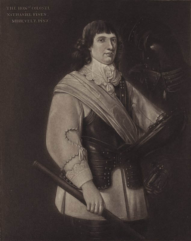 Nathaniel Fiennes, komisarz wielkiej pieczęci (litografia) autorstwa English School