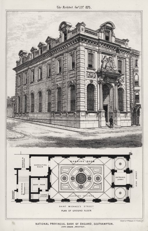 Narodowy Bank Prowincji Anglii, Southampton (Grawerowanie) autorstwa English School