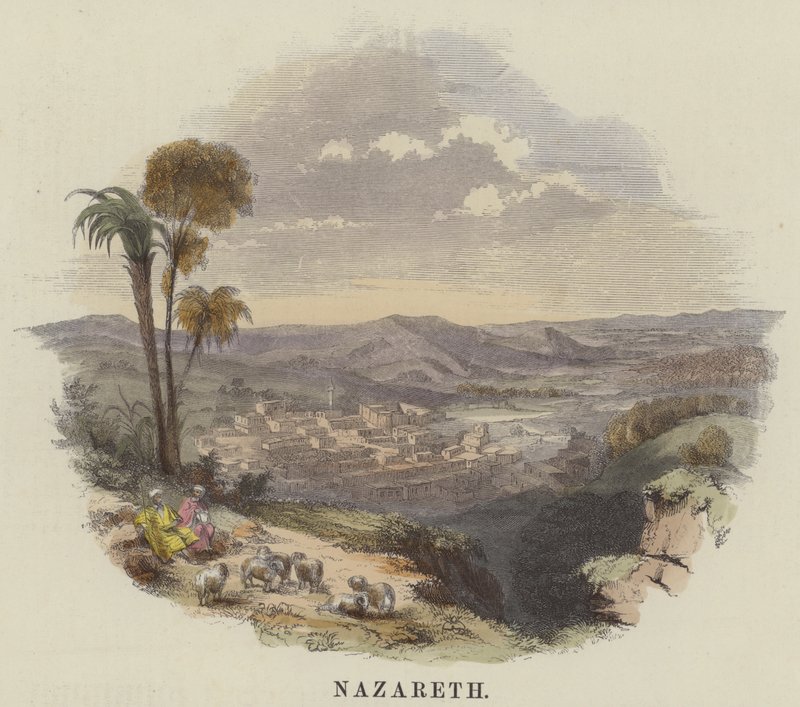 Nazaret (kolorowy grawerunek) autorstwa English School