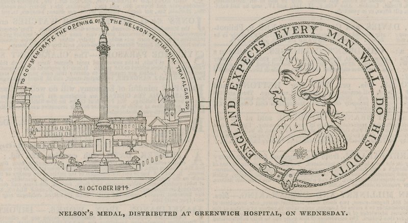 Medal Nelsona, rozdawany w szpitalu Greenwich autorstwa English School