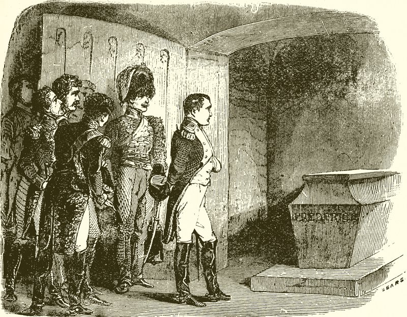 Napoleon przy grobie Fryderyka Wielkiego autorstwa English School