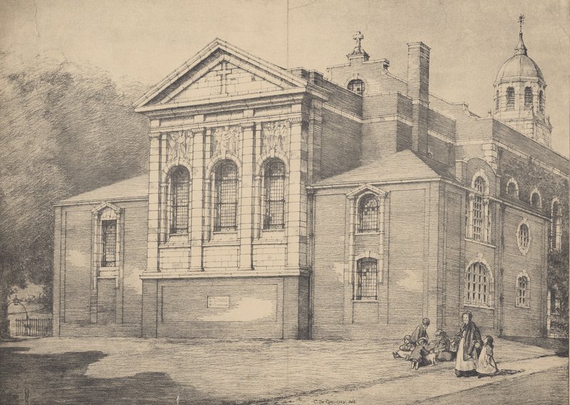 Nowe Prezbiterium, Kościół Clapham, Surrey autorstwa English School