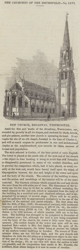 New Church, Broadway, Westminster (grafika) autorstwa English School