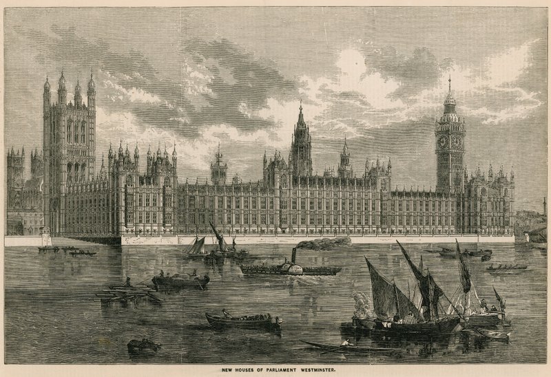 Nowe budynki Parlamentu, Westminster, Londyn autorstwa English School