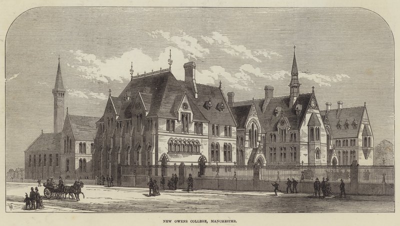 New Owens College, Manchester (grawerowanie) autorstwa English School