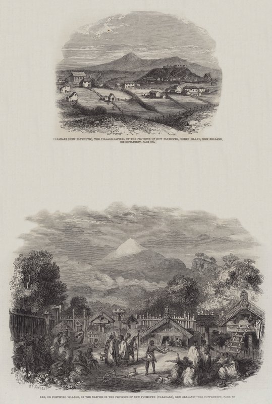 New Plymouth w Nowej Zelandii (grawerowanie) autorstwa English School
