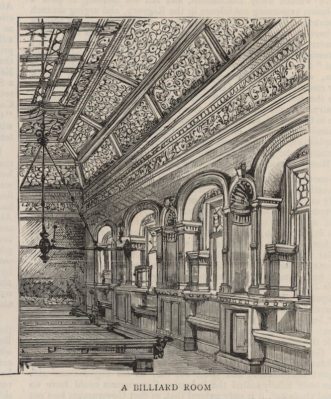 Nowy budynek Klubu Konstytucyjnego przy Northumberland Avenue: Sala bilardowa autorstwa English School