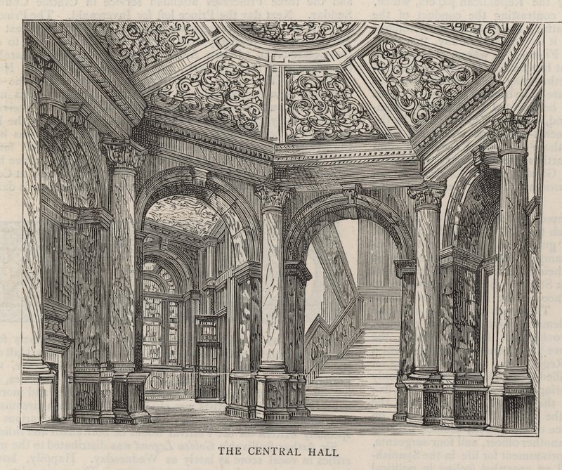 Nowy budynek Klubu Konstytucyjnego przy Northumberland Avenue: The Central Hall autorstwa English School