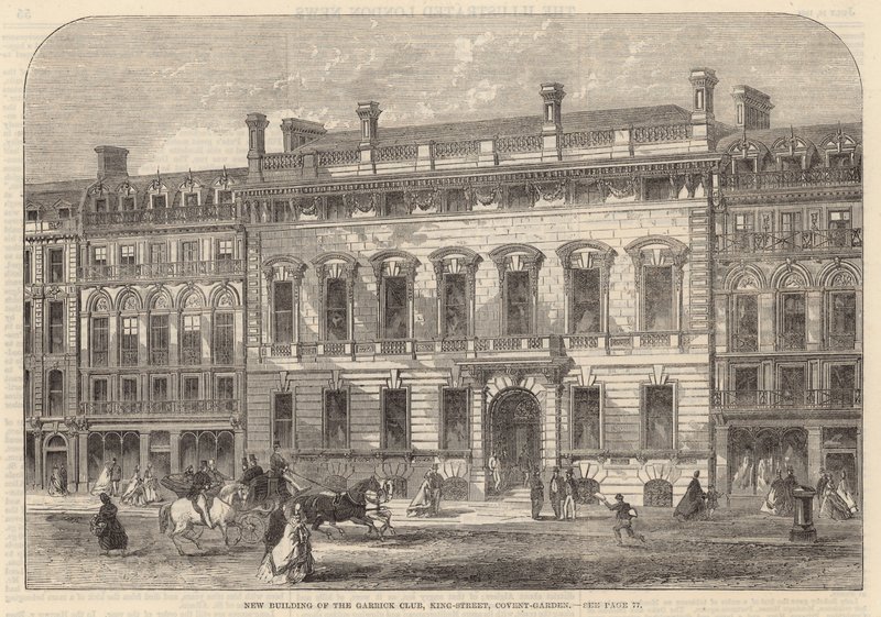 Nowy budynek Garrick Club, King Street, Covent Garden autorstwa English School