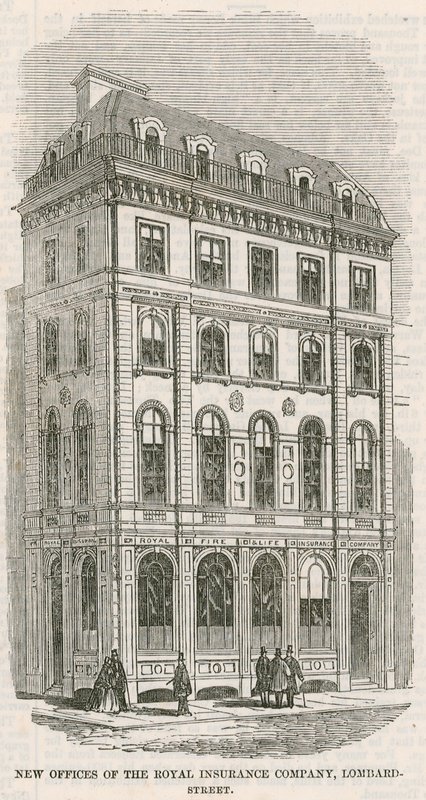 Nowe biura Royal Insurance Company, Lombard Street, Londyn autorstwa English School