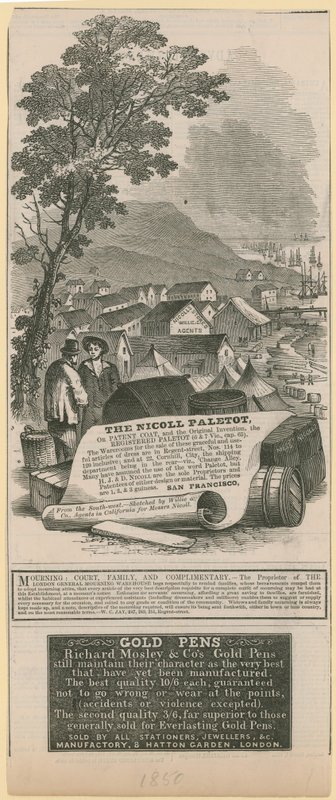 Nicoll Paletot, Richard Mosley & Co i London General Mourning Warehouse Advertising autorstwa English School