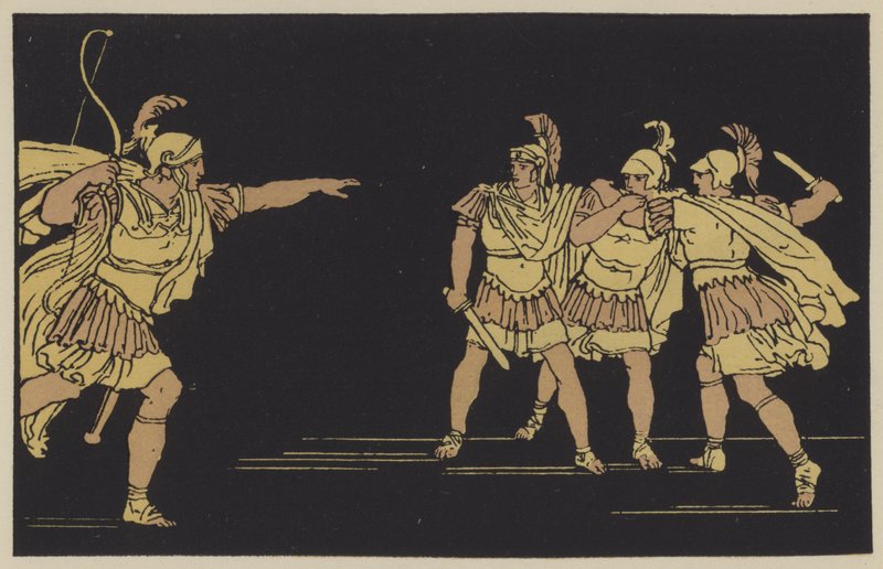 Nisus i Euryalus (kolorowe obrazy) autorstwa English School