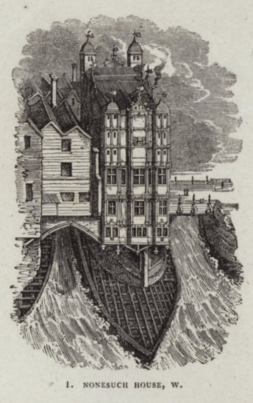 Nonesuch House na Old London Bridge autorstwa English School