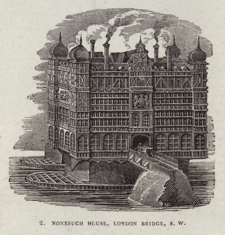 Nonesuch House na Old London Bridge autorstwa English School