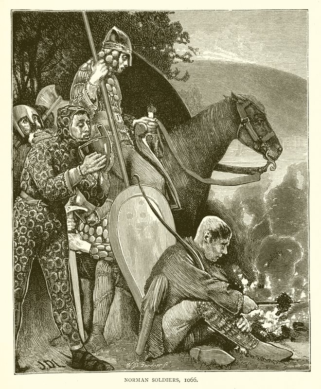 Żołnierze normańscy, 1066 autorstwa English School