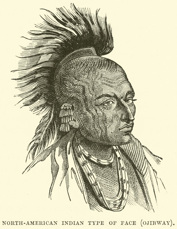 Twarz Indian północnoamerykańskich, Ojibway autorstwa English School