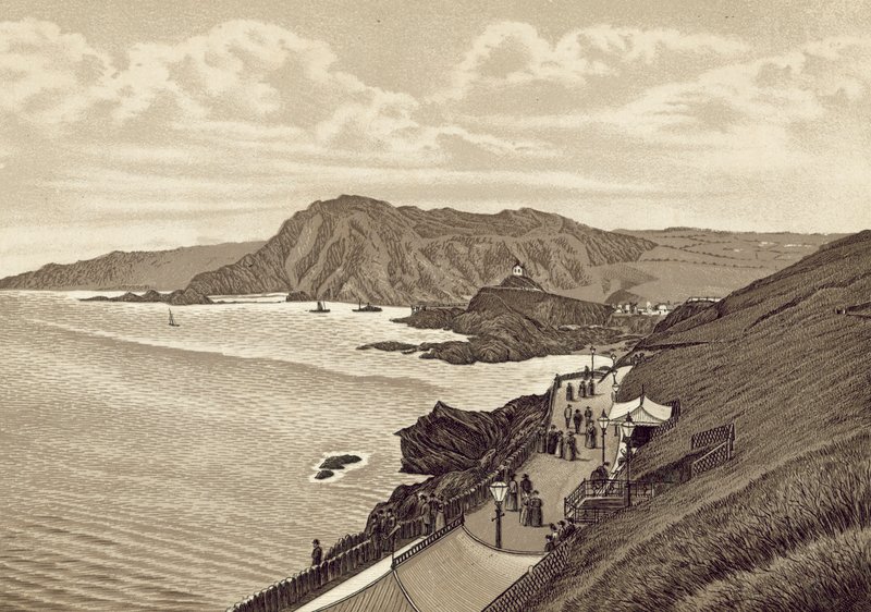 North Devon: Lantern Hill i Hillsboro, East Parade (litografia) autorstwa English School