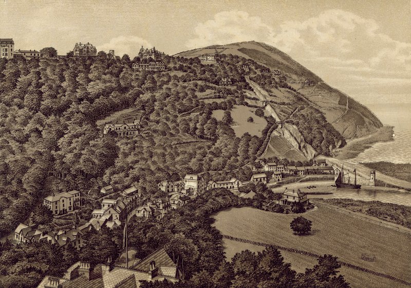 Północny Devon: Lynton i Lynmouth (litografia) autorstwa English School